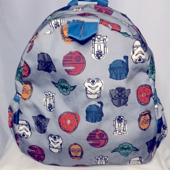 STAR WARS Hanna Anderson gray back pack. R2D2 Yoda, C-3PO, Darth Vader graphics - Picture 4 of 16